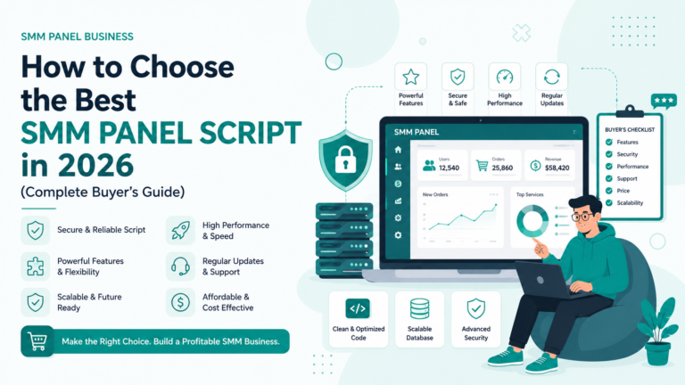 Buyer's guide checklist for choosing the best SMM panel script in 2026, covering security, performance, and scalability