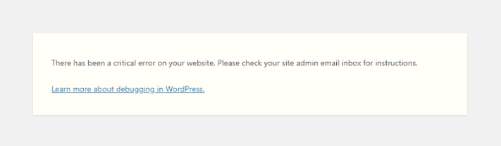 There has been a critical error on this website