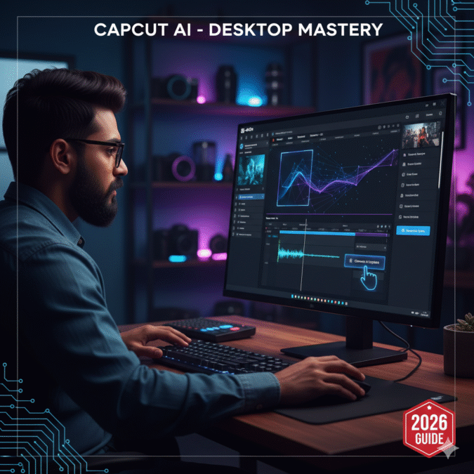 Mastering the CapCut AI features for template creation on desktop.