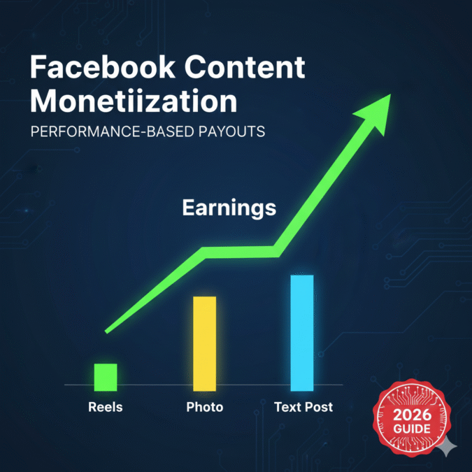 Performance-based payouts graph demonstrating how Facebook Content Monetization works across content formats.