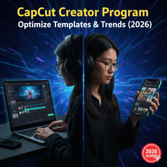 Video editor optimizing templates for CapCut Creator Program earnings in 2026